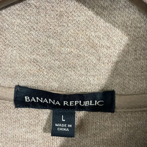 NWOT Banana Republic Mens L Brwon Mock neck 1/4 Zip Pullover Sweater - Picture 3 of 7